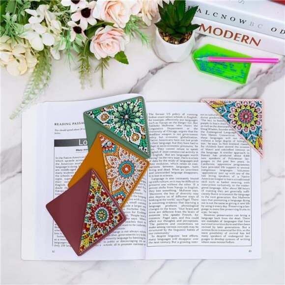 4 Pcs Diamond Art Painting Bookmarks,DIY Diamond Art Bookmarks for Book Lovers - Picture 2 of 7